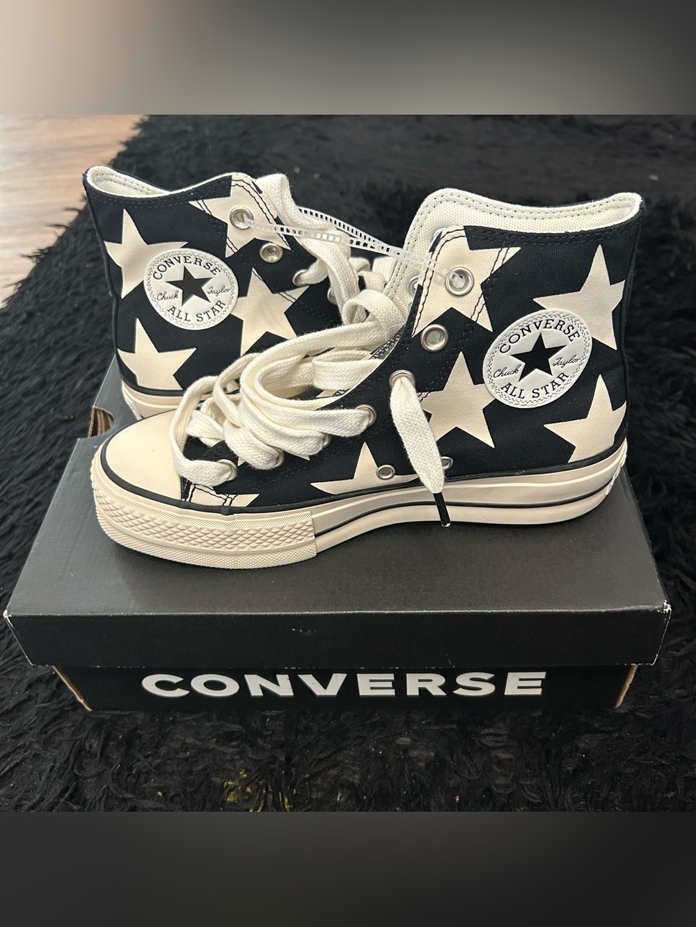 CONVERSE All Star Lift Large Stars lace up shoes sneakers women’s 7 new - Picture 9 of 10